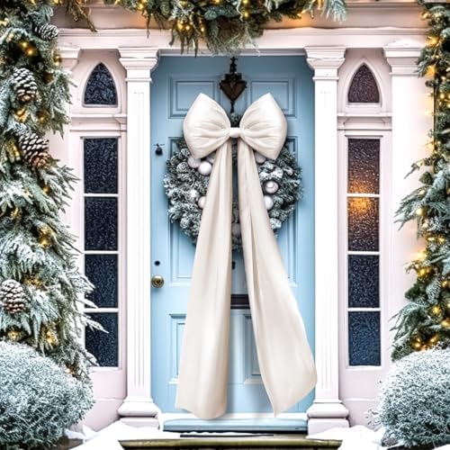 Daifunli 20 x 47 in Giant Satin Bow Christmas Tree Topper,Champagne Gold - Image 5