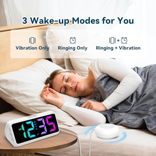 Netzu Loud Alarm Clock for Heavy Sleepers White - Image 3
