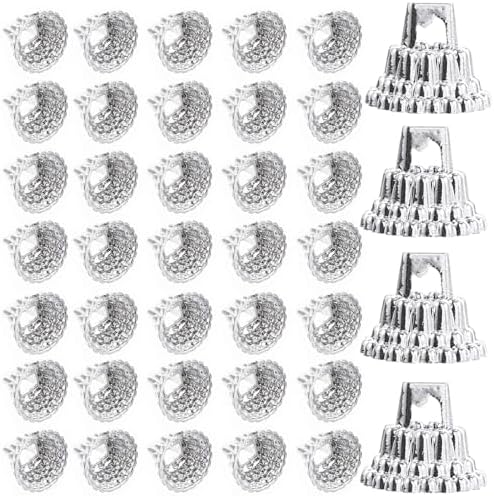Kichvoe 1 Set Round Christmas Ornament Caps Plastic Christmas Replacement Ornament Hangers Caps for Christmas Tree Glass Porcelain Ceramic DIY Decor Silver by Kichvoe