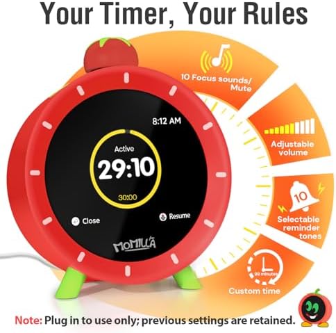MOMILLA Kids Alarm Clock, Color Display 4 Alarms, Visual Timer for Bedrooms - Image 5