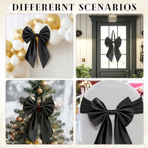 Janinka Black Christmas Tree Topper Bow 22" Big,Polyester - Image 5