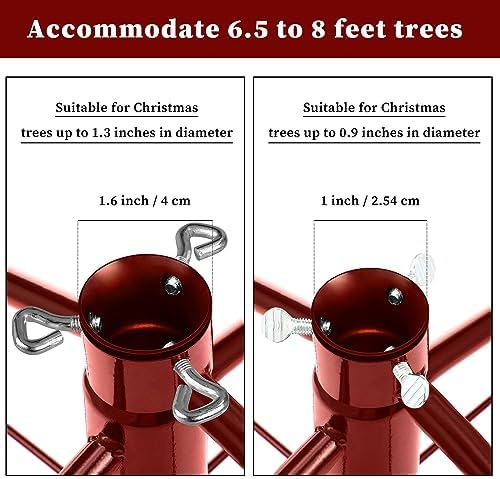 Hotop 2 Pcs 24"&16" Large Christmas Tree Stand Artificial Base,Red - Image 3