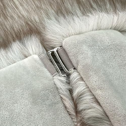Huntsman High-Pile Faux Fur Christmas Tree Skirt with Hidden Slide Clasp Closure and Durable Microfiber Backing (Arctic Gray, 60-Inch) - Image 5