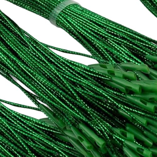 Vaveren 200 Pieces Christmas Hooks Hanger String Precut Ropes Snap Fastener Secure Ornament Attachment Polyester Suitable for Tree Decoration Holiday, Green - Image 2