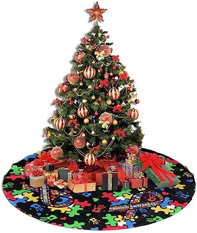 Autism Awareness Tree Skirt Christmas Tree Ornaments Tree Skirt for Christmas Decoration 30" - Image 4