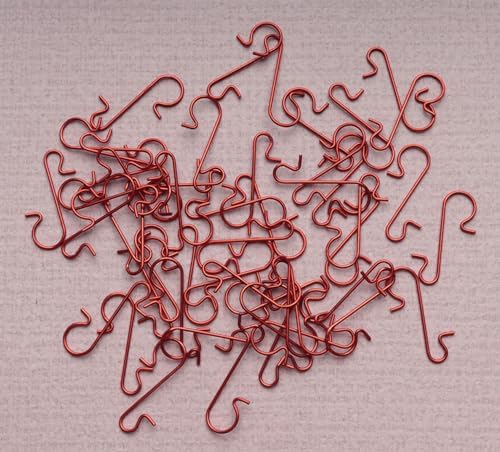 sowaka 50 Pcs Christmas Ornament Hooks Small Metal Wire 3 x 1 cm S Shape Hangers for Christmas Tree Decorations Crafting Supplies (Red) - Image 3
