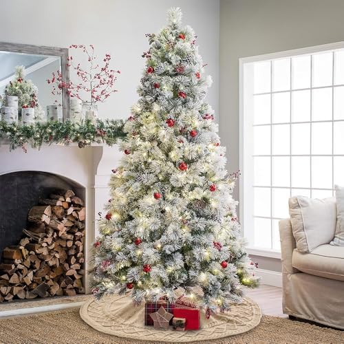 YUJUN 48 in Beige Christmas Knitted Tree Skirt for Xmas Home Decoration - Image 4