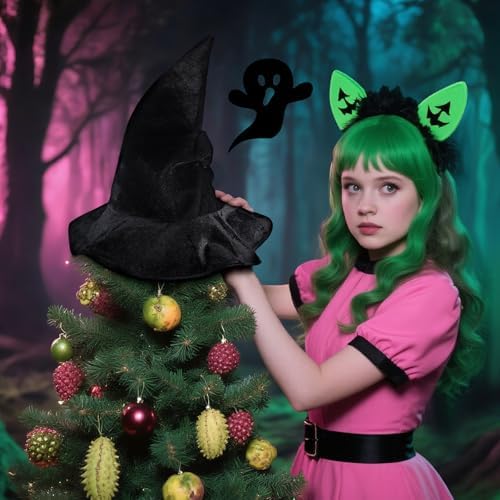 Gejoy Halloween Witch Hat Tree Topper Black Magical Wizard Hat Decor for Halloween Christmas Tree Cosplay Party Supplies for Xmas Ornaments Costume Accessory - Image 4