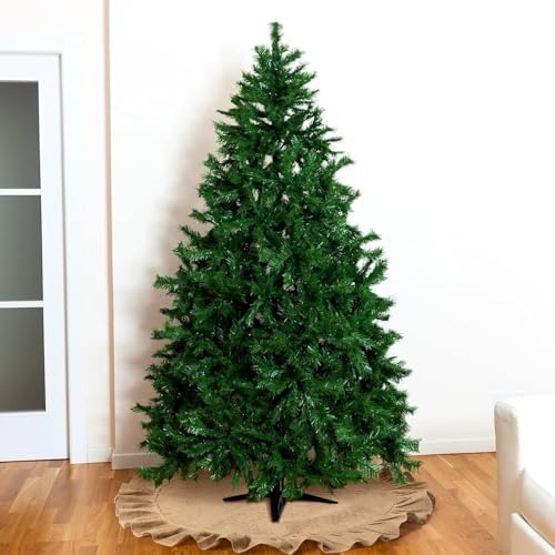 Tatuo 55 Inch Christmas Tree Skirt Decor, Burlap Ruffled Tree Skirt, Linen - Image 4