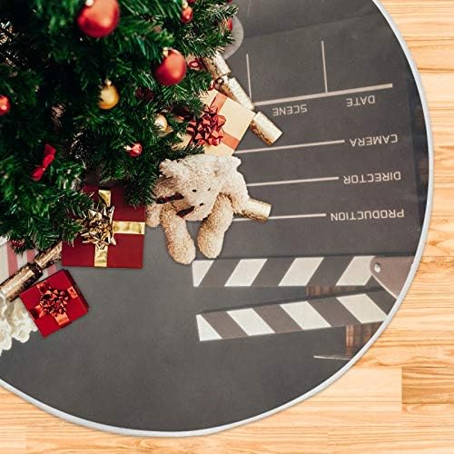 ATTX Movie Theater Popcorn Christmas Tree Skirt 47.2 inch Ornaments Xmas Tree Skirts for Christmas Holiday Decoration New Year Party - Image 5