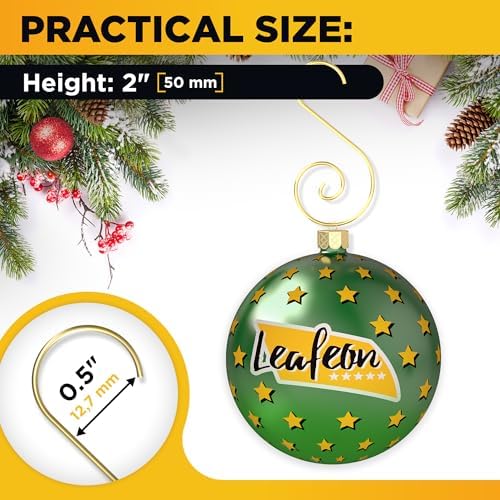 120 pcs Christmas S-Shaped Ornament Hooks - Perfect Ornament Hooks for Christmas Tree Decoration (Gold) - Image 2