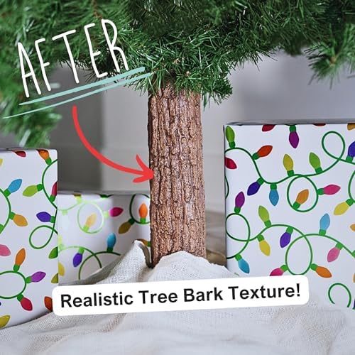 Realistic Brown Bark Artificial Xmas Tree Accessory, Real Feel Wood Texture - Image 3