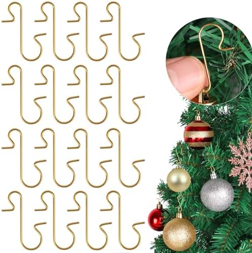 CCINEE 300pcs Gold Christmas Ornament Hooks, Bendable Christmas Tree Ornament Hangers Mini 3cm Metal Hooks for Christmas Tree Ornaments Decoration by CCINEE