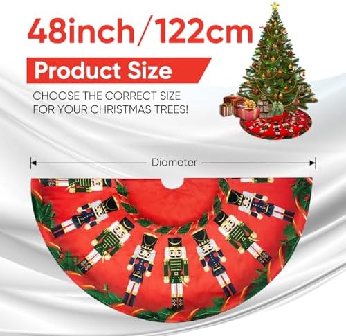 48 Inch Christmas Tree Skirt, Marching Nutcrackers Theme - Image 3