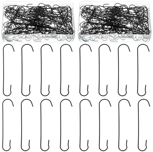 Mixweer 120pcs Christmas Ornament Hooks 0.51 x 2.36'', Black by Mixweer