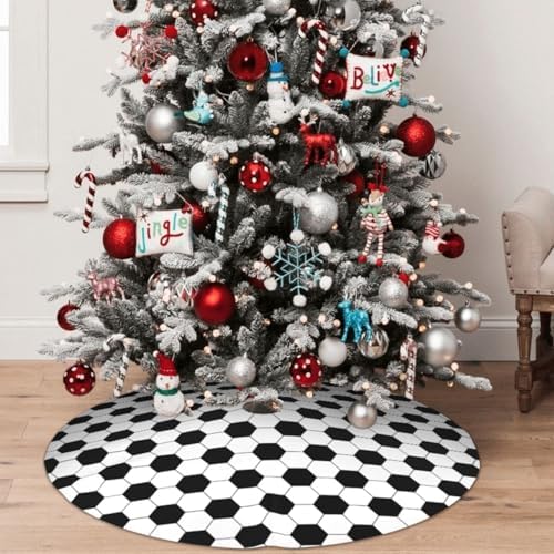 Soccer Traditional Christmas Tree Skirt Holiday Party Xmas Tree Skirt Mat Christmas Ornaments Decoration 36 Inch - Image 4