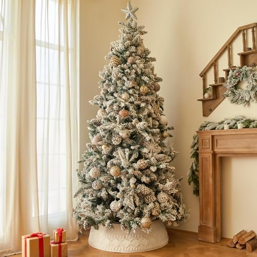 Noiclub Knit Christmas Tree Collar, Christmas Tree Skirt, Cream, 23-30 in - Image 6