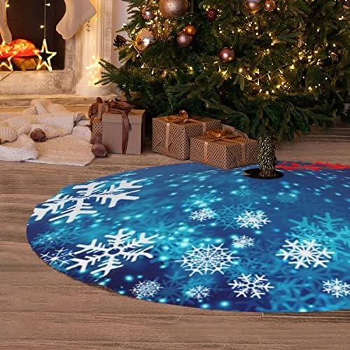 Christmas Tree Skirt Snowflake Blue Xmas Winter 36 Inch for Xmas New Year Nightmare Before Christmas Decorations Lobby Home - Image 5
