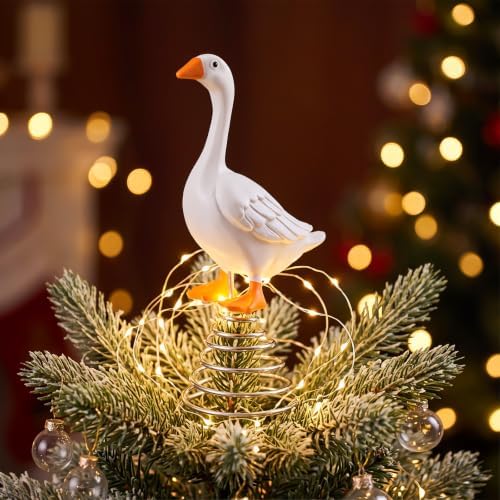 Gejoy Goose Tree Topper Christmas Tree Decoration - Image 6