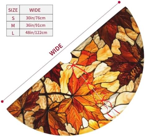 Fall Autumn Leaf Leave 30 36 48 Inch Christmas Tree Skirt Carpet Mat Funny Party Decor Supplies for Xmas Halloween Decorations Occasion - Image 4