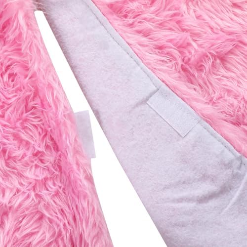 Sattiyrch Faux Fur Christmas Tree Skirt,Pink Xmas Decorations for 5ft Christmas Tree (Pink, 36in) - Image 6