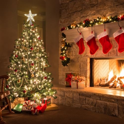 DULEFUN 11.8?€??€? Silvery Christmas Tree Topper Star Treetop with 20 LED - Image 7