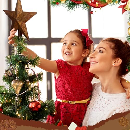 Morningro 12'' Rusty Christmas Star Tree Topper Metal Tree Topper, Classic - Image 5