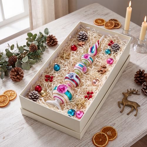 Roowest 16'' Bright Vintage Glass Christmas Trees Topper Retro Decor - Image 6