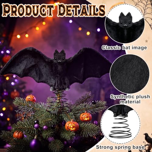 Suncalla 11 Inch Halloween Bat Tree Topper, Spooky Christmas Tree Topper - Image 3