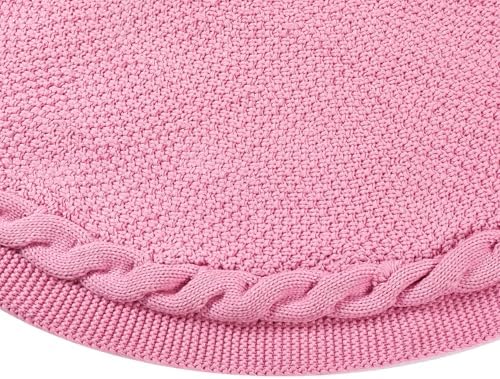 Sattiyrch Christmas Tree Skirt,Luxury Cable Knit Knitted Thick Rustic Xmas Holiday Decoration (Pink,36in) - Image 5