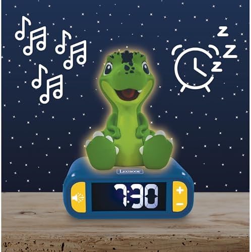 LEXiBOOK, Dinosaur Nightlight Alarm Clock, RL800DINO - Image 3