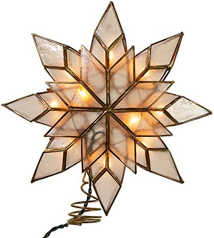 Kurt Adler UL 10L Capiz Clear Star Treetop by KurtSAdler
