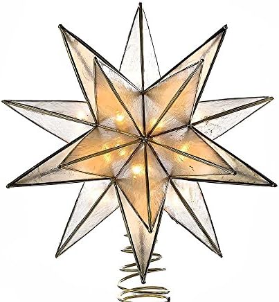 Kurt Adler UL3135 Gold Sputnik Capiz Treetop by KurtSAdler