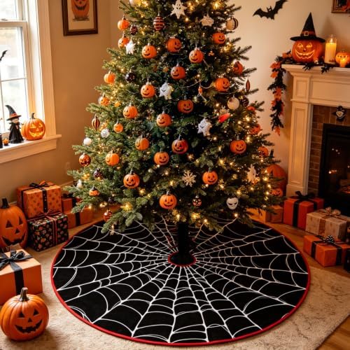 36 Inch Reversible Halloween Christmas Tree Skirt, Double Sided - Image 4