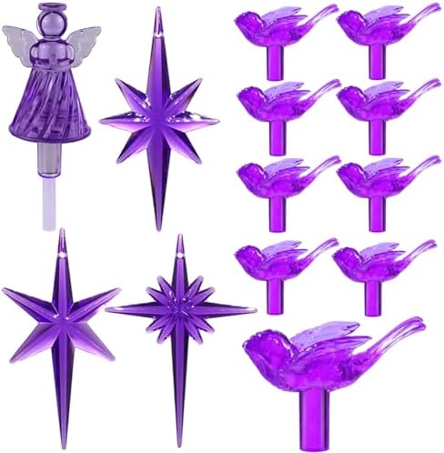 117Pcs Ceramic Christmas Tree Purple Martin Bird Replacement Lights Bulbs and 1 Angel/3Stars Topper Ornament for Ceramic Tree D??cor - Medium Plastic Pegs. by KonohaELF