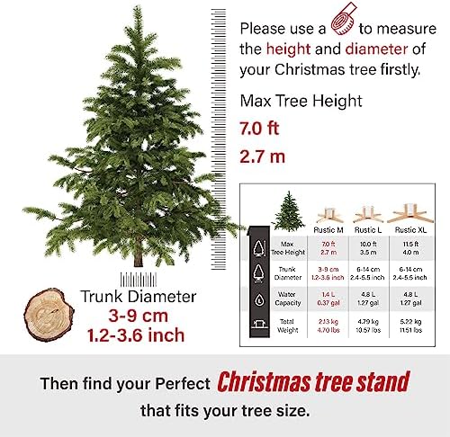 Tree Nest Christmas Tree Stand Base for 7ft Real Tree Sliver Christmas Tree Holder Stable for Xmas Tree Decoration Rustic (White,Medium) - Image 5