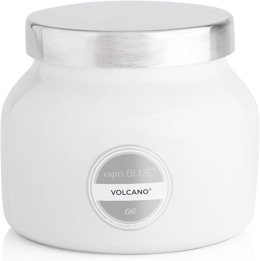 Capri Blue Volcano Scented Candles - Luxury Glass Jar Candles for Home Scented with Tropical Fruit & Sugared Citrus - Soy Wax Blend - Capri Blue Volcano - White Color (8 oz)