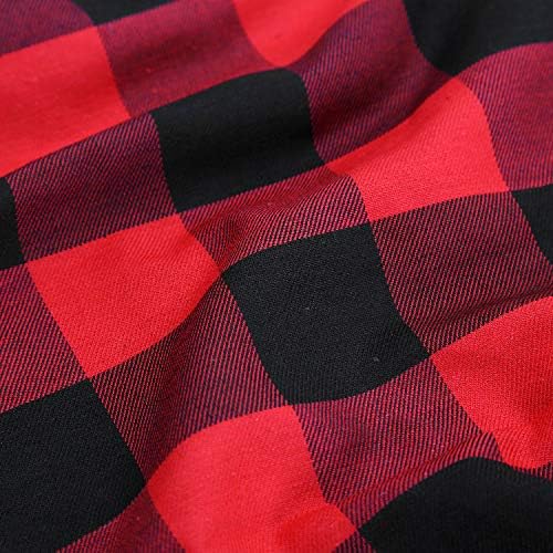 36 Inch Black Red Buffalo Plaid Christmas Tree Skirt - Image 5