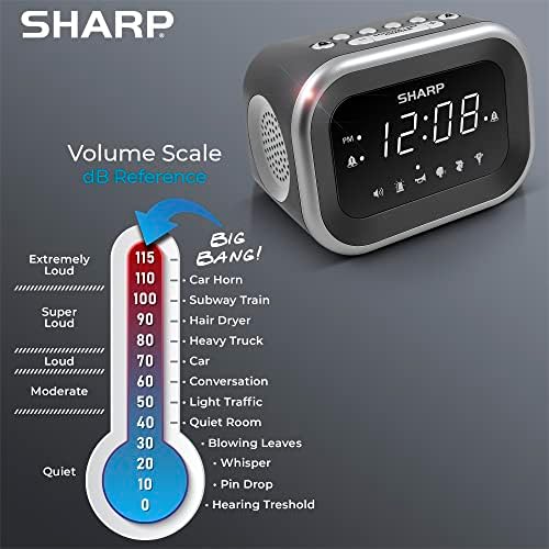 Sharp Big Bang Super Loud Alarm Clock for Heavy Sleepers, 115dB, 6 Sounds | Adjustable tone, custom snooze, 2 wake times, battery backup, hard of hearing, deep sleep, shift workers, dorm room, students - Image 5