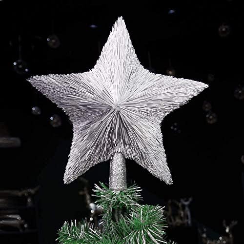 Luxury Christmas Tree Star Topper Handmade Xmas Tree Decoration Unique Christmas Toppers Indoor Decorations Outdoor Ornaments for Party for Friends and Family (Silver, S (6 inches)) - Image 6