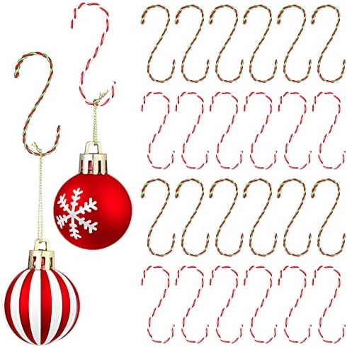 Peryiter 48 Pcs Christmas Ornament Hooks S Shaped Candy Cane Hangers Xmas by Peryiter