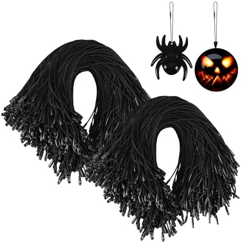 FEBSNOW 500Pcs Halloween Ornament Hangers, Black Hanging String with Snap by HOMECRAFTBEAUTYBABY