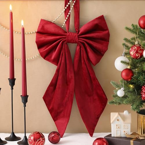 Janinka Bergendy Christmas Tree Topper Bow 22" Big,Velvet - Image 2