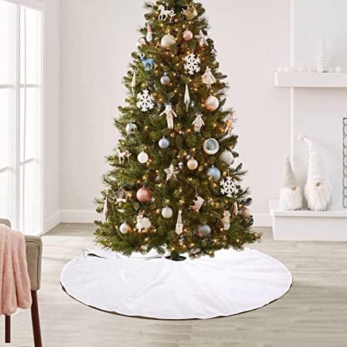 48inch White Christmas Tree Skirt Large Tree Skirt for Christmas Decoration - Image 6