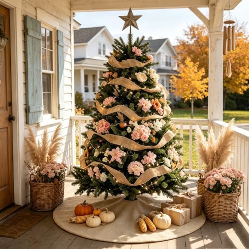 yuboo 48 Inch Burlap Christmas Large Tree Skirt by yuboohomedecorations