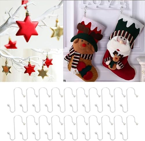 Syrisora S Shape Hooks Christmas Ornament,100pcs Stainless Steel Hooks Multipurpose Hanging S Shape Hooks Decoration Hangers for Christmas Tree Ornament - Image 4