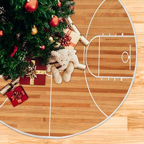 Blueangle 47.2Inch Basketball Court Christmas Tree Skirt Large Round Tree Skirt Polyester Christmas Tree Skirt Christmas Decorations - Image 5