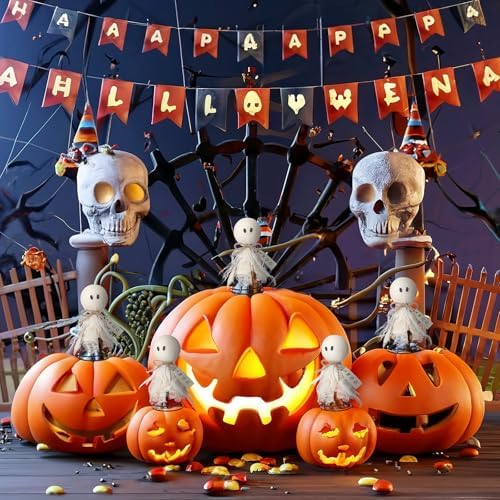 Suncalla Halloween Gauze Ghost Tree Topper, 5.5" Spooky Tree Ornament - Image 5