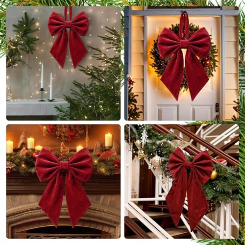 Janinka Bergendy Christmas Tree Topper Bow 22" Big,Velvet - Image 6