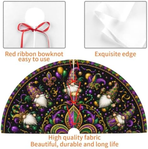 Gnome Christmas Tree Skirt Tree Mat for Xmas Holiday Party Decorations Indoor Outdoor 36 Inch - Image 6